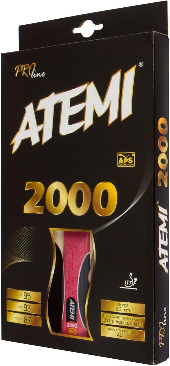 AtemiPro Line 2000 Superior Control and Power Table Tennis Bat - ITFF Approved - Excellent Quality Table Tennis Racket - Ideal for Beginners and Advanced Players