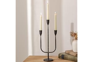 Romadedi Candelabra Balck Candlestick Holders: Taper Candle Holders Metal Tall Vintage Candle Holders Christmas Iron for Table Centerpiece Antique Decor Fireplace Decorative Mantle