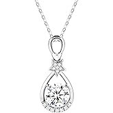 Boieiyftrp Christian Cross Moissanite Pendant Necklace for Women, D Color VVS1 925 Sterling Silver Plated 18k White Gold 20 Inches Chain