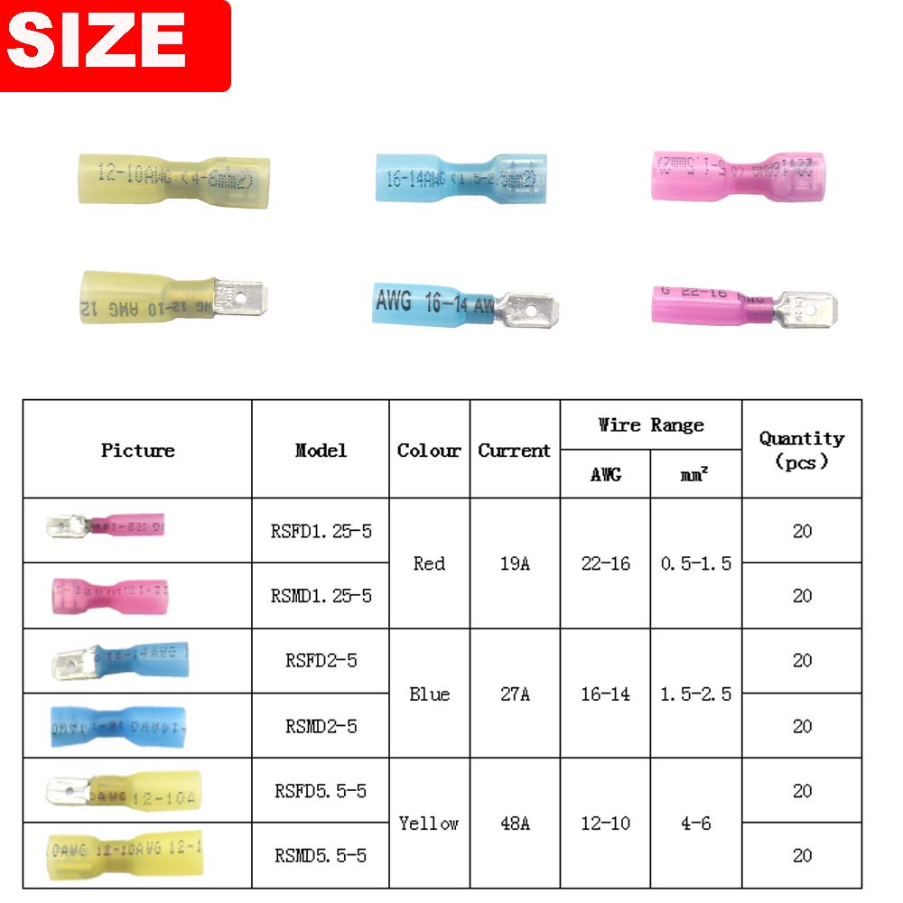 Yosawo 120 Pieces Heat Shrink Wire Connectors - Image 3