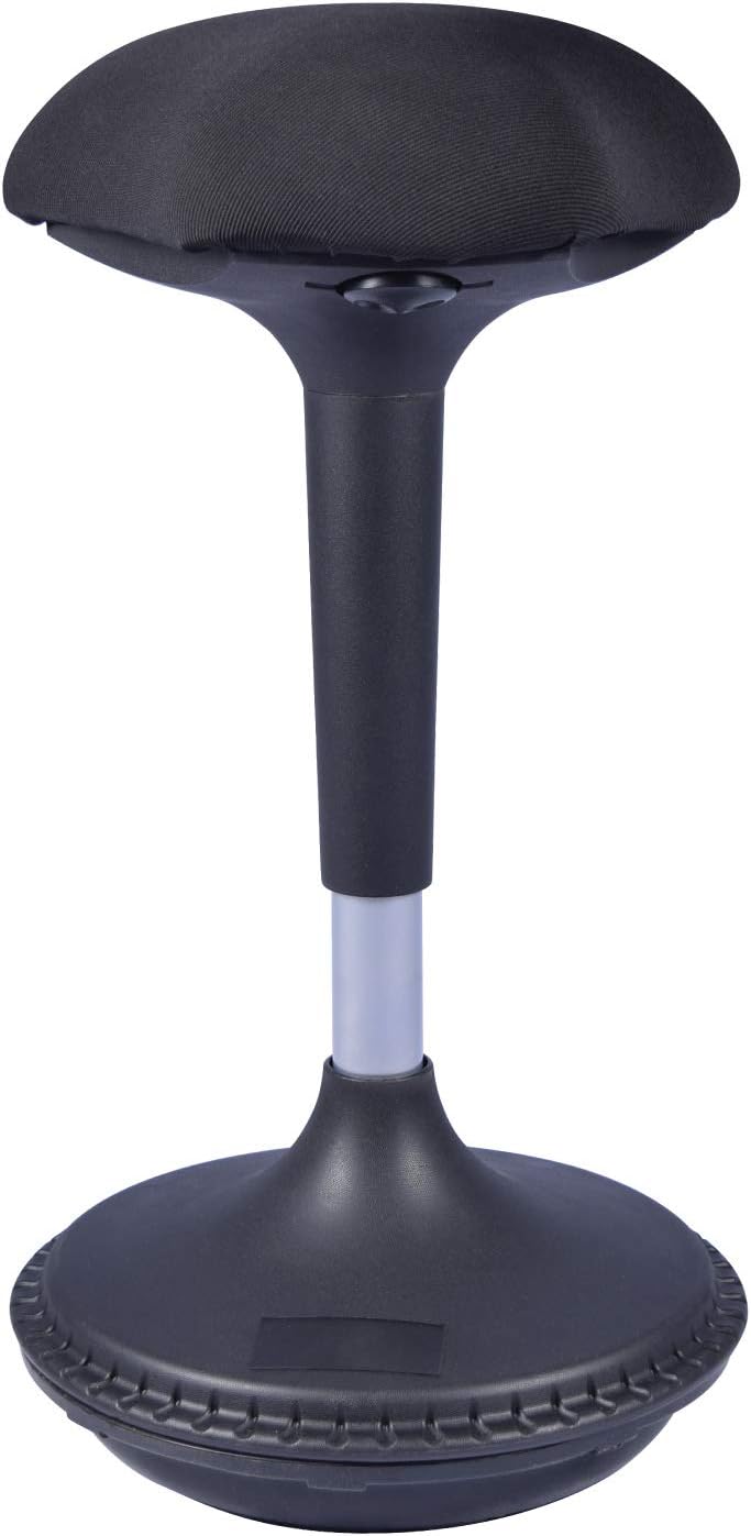 Bonmedico Stari Silla Oficina sin Ruedas - Silla giratoria de Altura Ajustable, Taburete Pendular para Sentarse Dinámicamente, Ergonómico y Giratorio en Negro