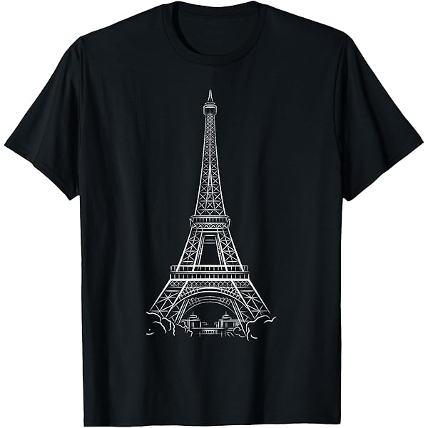Amazon.com: Eiffel Tower Paris France Sketch T-shirt : Clothing