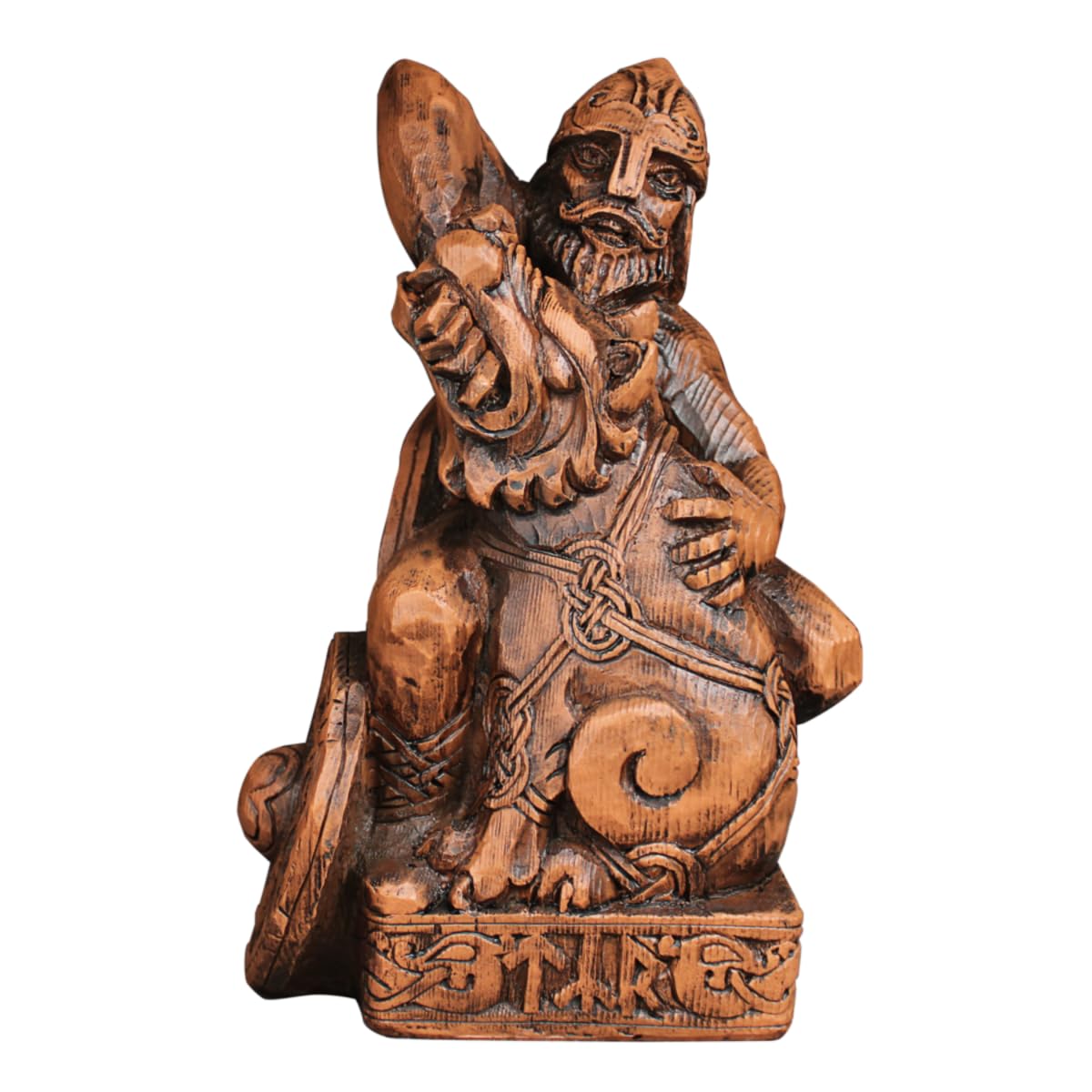 Dryad Design Viking Home Decor - Norse God Tyr Statue Wood Finish (God of War & Courage)