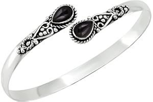 925 SILVER PLATED Natural Moonstone Labradorite Pearl Bangle For Women 6X9Mm Pear Shape Gemstone Silver Overlay Handmade Cuff Bangle Jewelry Women's Day Gift For Mom Wife Her