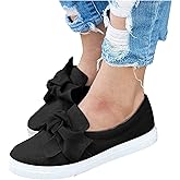 ZBYY Women's Slip On Sneakers,Fashion Sneakers Classic Flats Comfortable Walking Casual Shoes Bow Loafers