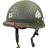 SABYDICAR WW2 US Army M1 Green Helmet Replica with Net/Canvas Chin Strap DIY Painting