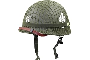 WW2 US Army M1 Green Helmet Replica with Net/Canvas Chin Strap DIY Painting