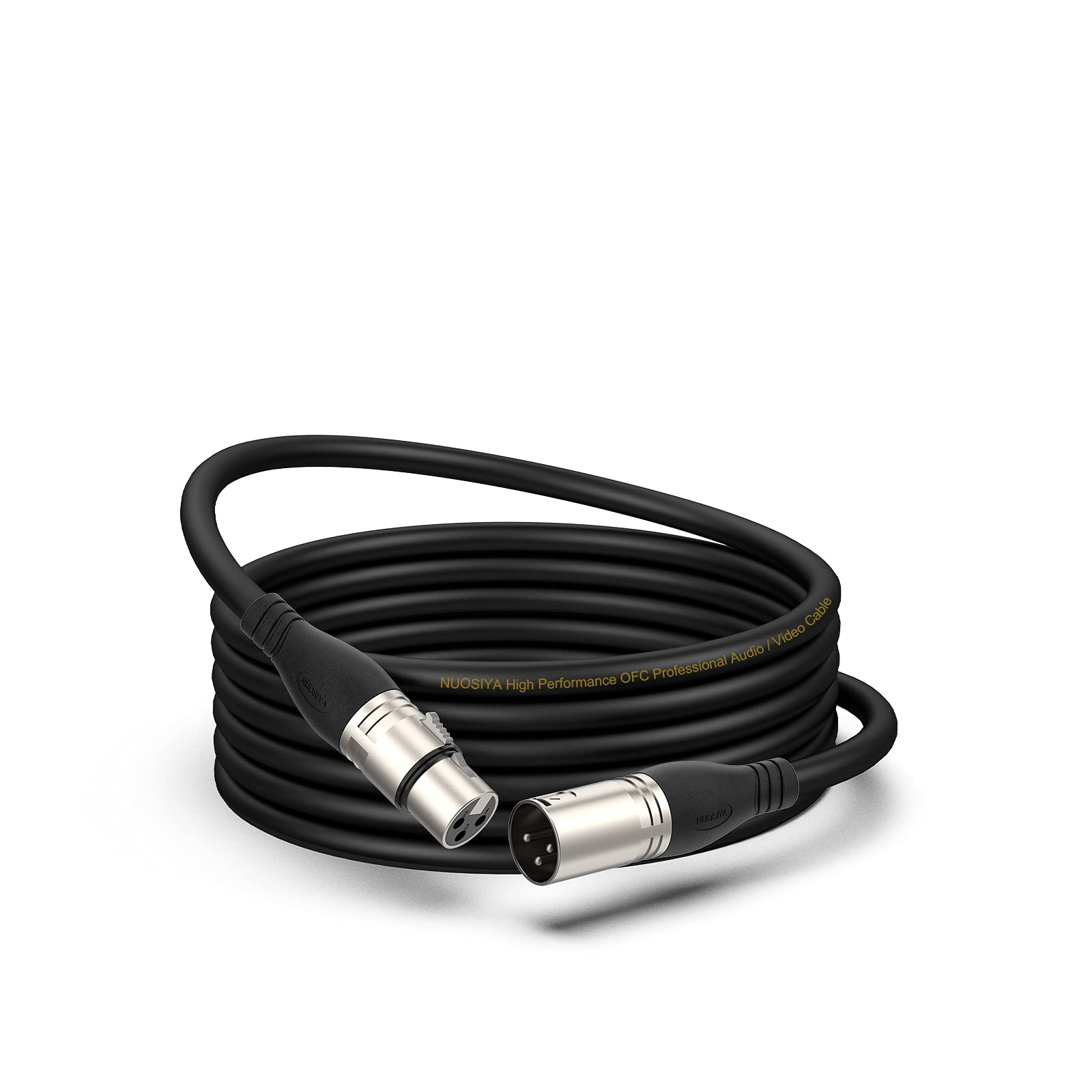 NUOSIYA XLR Cable 6m 1 Pack Balanced Microphone Cable 3 pin XLR Male to Female Extender Cord for Studio Recorder, Mic, Mixer, Speaker System, Phantom Power