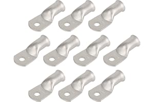 RIOCAN 10pcs 4/0 AWG-5/16(M8) Tinned Copper Ring Terminals Battery Lugs, Heavy Duty Wire Lugs, Battery Cable Connectors