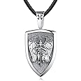 Eusense Saint Necklace Sterling Silver 925 Protection Jewelry for Men Women Patron St Medals Amulet Pendant