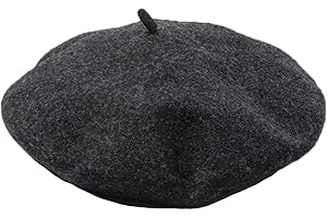 JOYHY Men's Unisex Adults Solid Color Wool Artist French Beret Hat