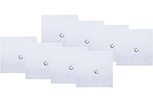 Retreez 8 Pc Pure Cotton Initial Monogrammed Men's Handkerchiefs Hanky Gift Set