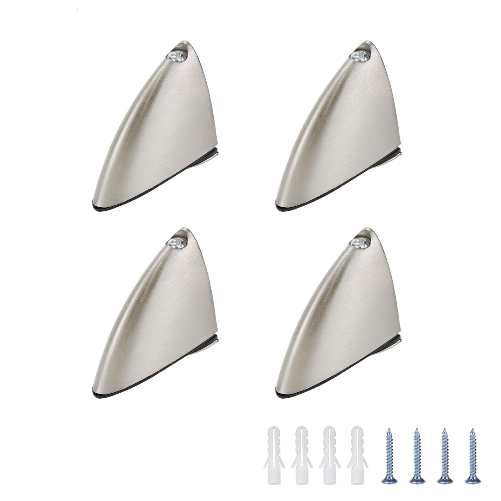 Photo 1 of Rannb Glass Shelf Bracket - Adjustable Brushed Surface Glass Clamp for Shelves - Pack of 4