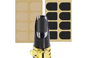 Danchet Clarinet/Soprano Saxophone Sax Mouthpiece Cushions Patches Pads,2 Packs 0.8mm Black & Clear(16 pieces).