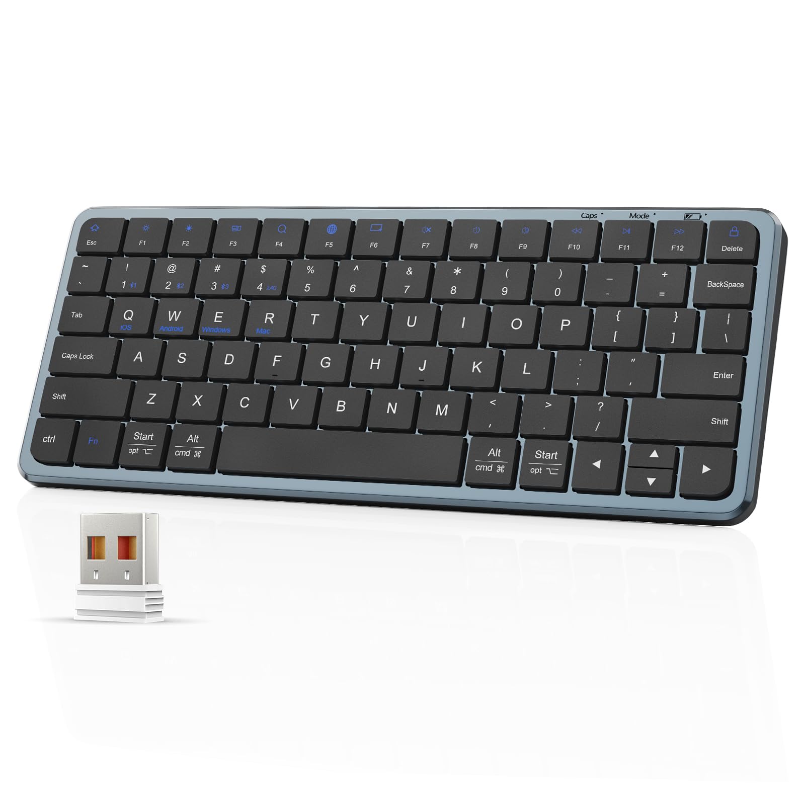 YORUNOHOSHI 2.4G Wireless Keyboard, Ultra Slim Dual