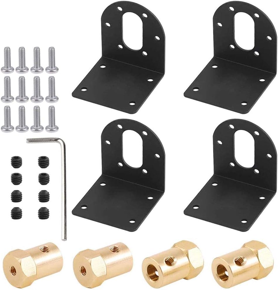 ManLee 4 Sets DC Gear Motors Mounting Bracket Fixed Mounting Holder with Matching Screws 37mm Iron Anti-Rust Gearbox for Electronic Locks Smart Cars Robots Cameras - - 