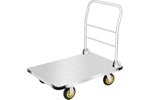 Gromay Platform Truck, Foldable Push Dolly Cart with 2000LBS Weight Capacity, Heavy Duty 36 x 24in Large Flatbed Hand Truck w