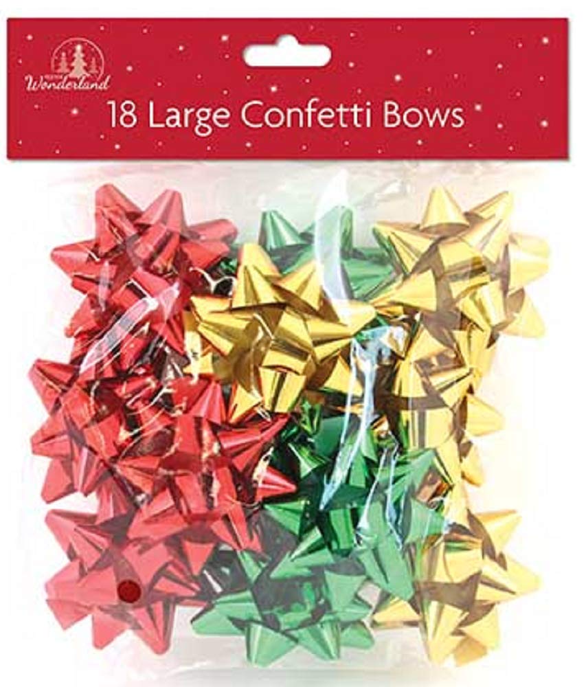 18 Large Gift Bows, Green, Red and Gold Bows for Christmas