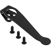 A.I.FORCE Deep Carry Pocket Clip with 3 Screws for Spyderco C81 C10 C11 | 1 Pack Pocket Clip, Titanium Alloy Knife Pocket Back Clip, 3-hole Pocket Clips for Spyderco Para 3, Black