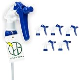 Heluva Green Spray Bottle Nozzle Replacement Tops, Blue 6 Pack | Heavy-duty trigger sprayer tops for commercial and home cleaning. Fits 8/16/24/32 oz plastic &amp; glass bottles.