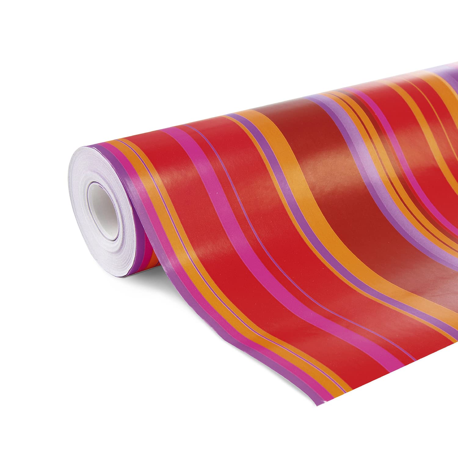 Clairefontaine 211202C - A Reel Of Gift Wrapping Paper - Alliance Paper 60g - 50x0,70m - Multi-coloured Stripes, Red/Violet/Orange/Rose - Ideal for Packaging