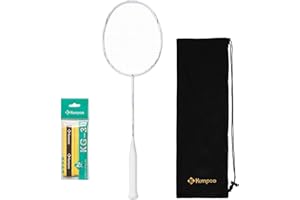 KUMPOO Professional Badminton Racket, Carbon Fiber Badminton Racket Set with Grip&Bag, Pro Badminton Racquet Lightweight for Beginner, Intermediate Players Outdoor Games Training