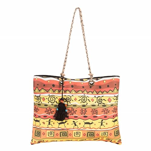 House of tara Womens Printed Canvas Slim Tote