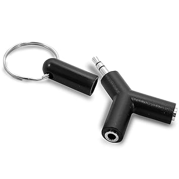 ShopAIS Splitter Audio Aux Cable for Headphone Earphone iPod Mobile Pc Mp3 CD Player - Black