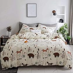 Houseri Beige Bear Comforter Set Queen Teen Girls