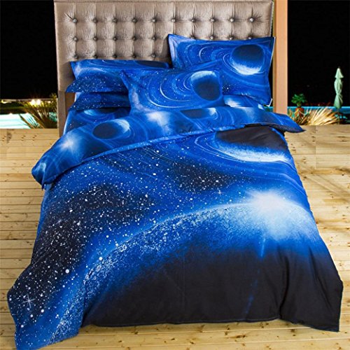Ikevan 3 Pcs Bed Linen Home Textile Bedding Set Duvet Cover Star Colorful Bed Pillowcases(1 pc Duvet Cover 200x230cm+2 pcs Pillowcases 48x74cm ) (05) - Thumbnail 3