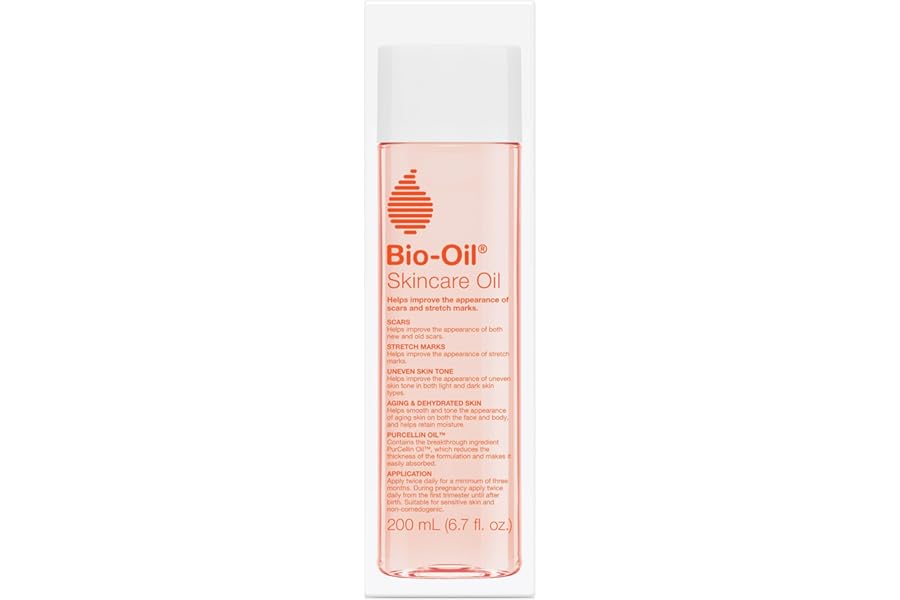 Bio-Oil Skincare Body Oil Serum, Face and Body Moisturizer with Vitamin E & A, for Scars, Stretch Marks, Sensitive Skin, All Skin Types, Dermatologist Recommended, Non-Comedogenic, 6.7 Oz