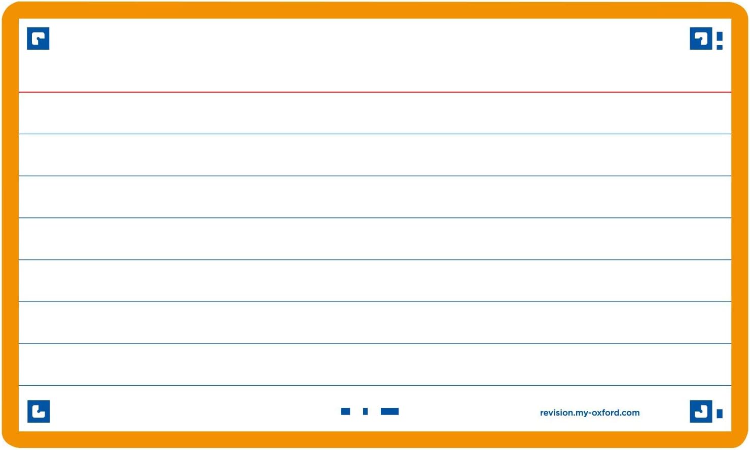 Oxford Flash Cards, Ruled with Orange Frame, 7.5 x 12.5 cm, Pack of 80, Small