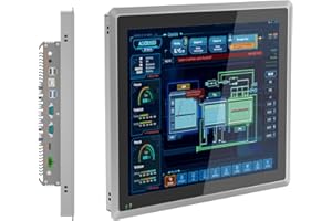 SunKol 19 inch Fanless Industrial Panel PC, All in One Industrial Embedded Panel PC with Capacitive Touch Screen,2xUSB2.0,2xU