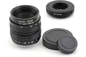 Pixco 35mm F1.7 CCTV Lens for C Mount Camera + C Mount 16mm Adapter for Pentax Q Q-S1 Q10 Q7 Q Camera