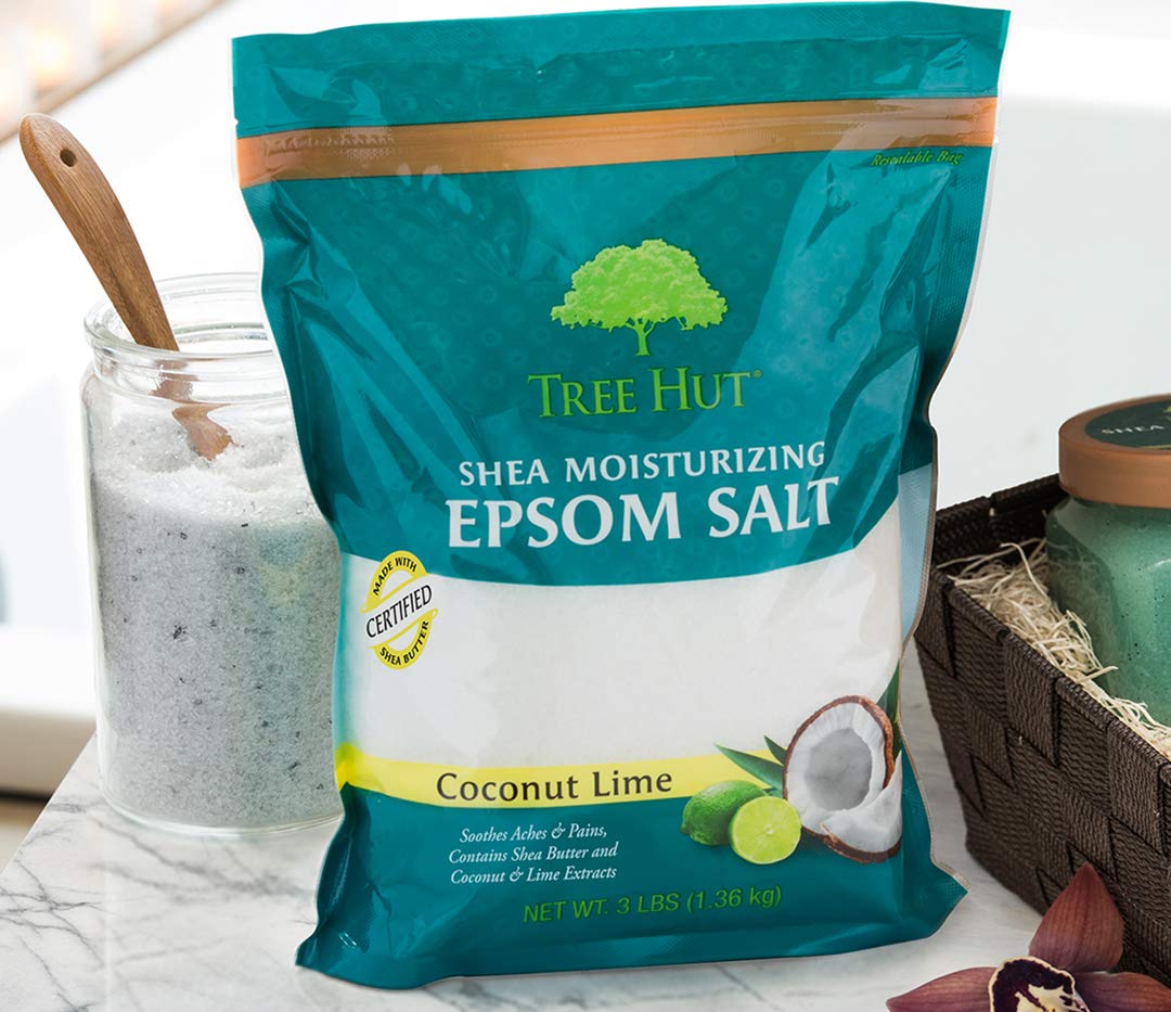 Tree Hut Shea Moisturizing Epsom Salt Coconut Lime, 3Ibs, Ultra Hydrating Epsom for Nourishing Essential Body Care : Beauty