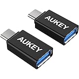 AUKEY USB-C to USB 3.0 Adapter (2-Pack) for MacBook Pro, Samsung Galaxy S8, Nexus 6P 5X, Google Pixel, LG G5, HTC 10 and More