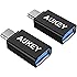 AUKEY USB-C to USB 3.0 Adapter (2-Pack) for MacBook Pro, Samsung Galaxy S8, Nexus 6P 5X, Google Pixel, LG G5, HTC 10 and More
