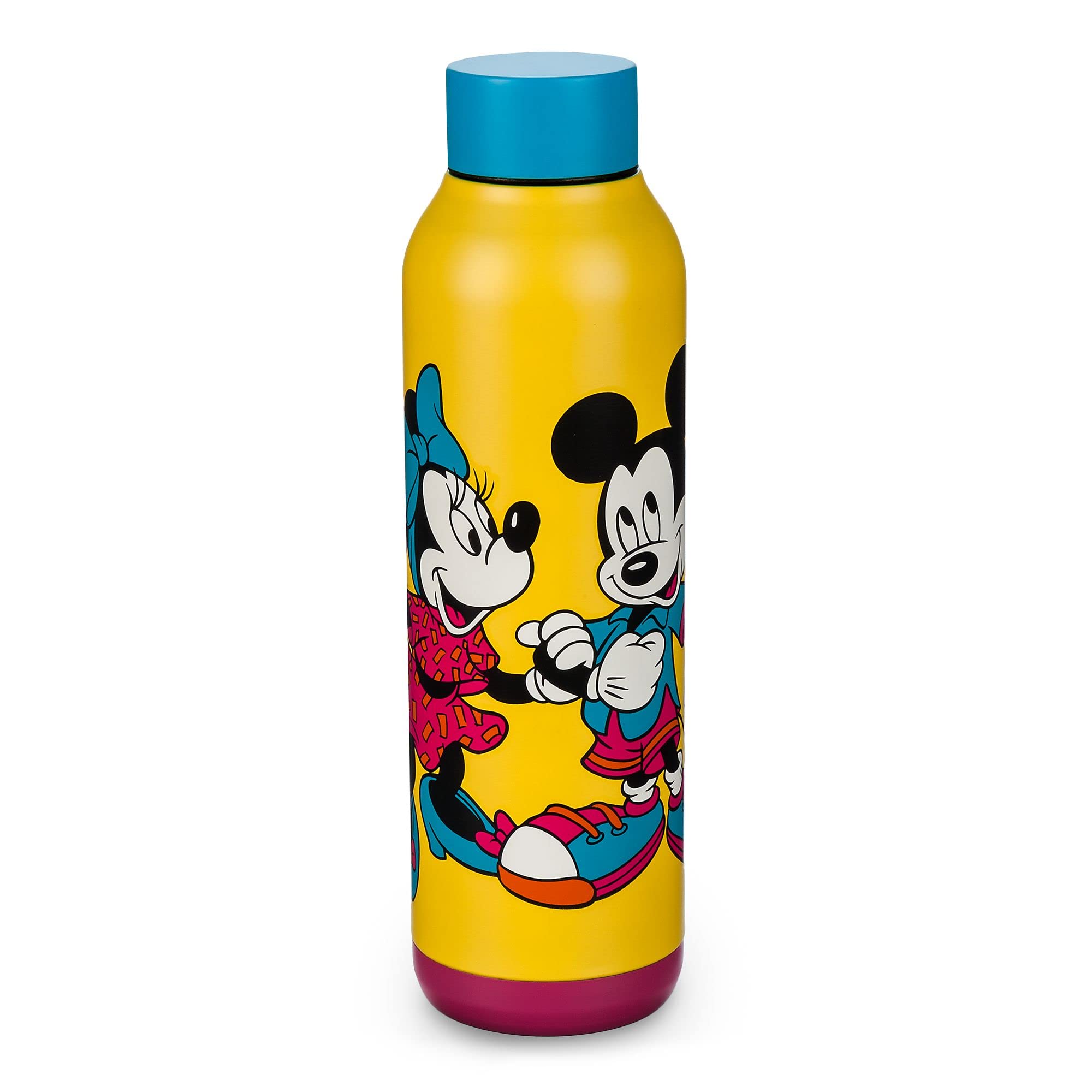Disney Store Official Mickey and Minnie Water Bottle, 630ml, Stainless Steel Flask with Contrast Screw Top Lid and Base
