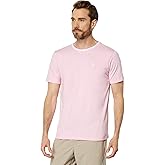 U.S. Polo Assn. Short Sleeve Crew Neck Yarn-Dye Collar Tipped Jersey Tee Pink Sunset Heather SM