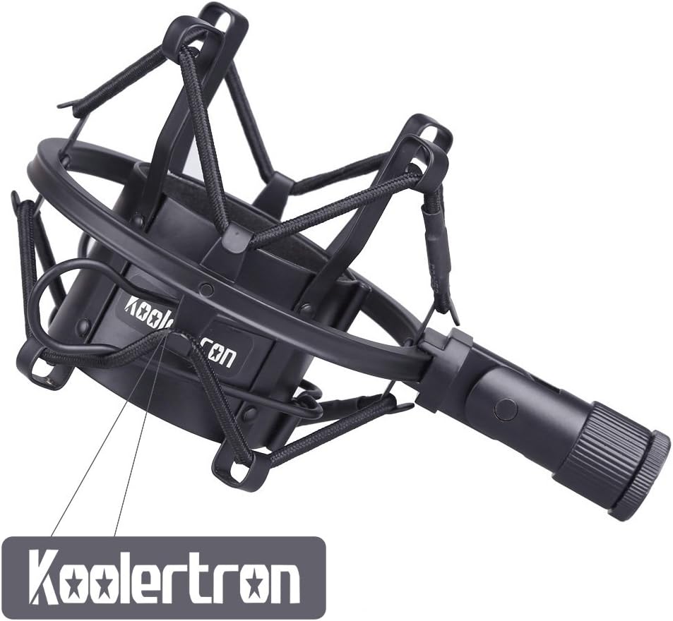 Koolertron Universal 50MM Microphone Shock Mount for 48MM-54mm Diameter Condenser Mic (Black): Musical Instruments
