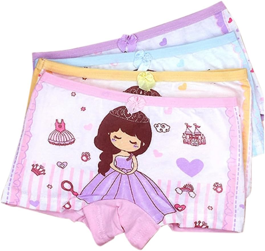 FANCYKIDS Girls Toddler Kids Children's Boxers Underwear Briefs Panties Set Pack of 4