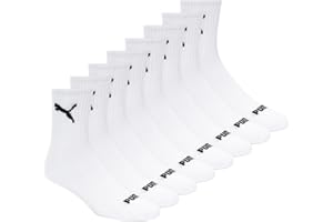 PUMA Mens 8 Pack Athletic Cushioned High Quarter Crew SocksAthletic Socks