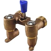 Midline Valve XNW12 Dual Washing Machine Shut Off Valve; for Hot and Cold Water Supply; 1/2 in. SWT x 3/4 in. Hose; Cast Brass