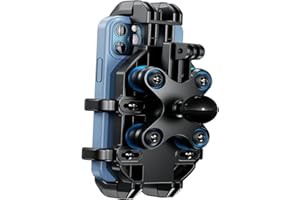 WODHMIEY Motorcycle Phone Mount Holder, Anti Shake Motorcycle Cell Phone Mount with 1 inch Ball, Bike Phone Holder for 5.4-7.