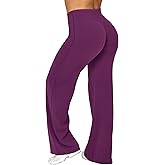 Ieumaz Women Straight Leggings Bottoms High Waist Gym Workout Leggings Stretch Casual Wide Leg Yoga Pants
