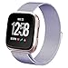 hooroor for Fitbit Versa Bands Women Men Small Large, Milanese Loop Stainless Steel Metal Sport Replacement Bracelet Strap with Magnet Lock Wristbands for Fitbit Versa Smart Watch (Lavender, Small)