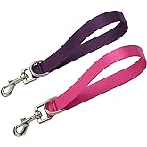 Traffic Dog Leash Dogs Training Leash Short Pet Lead Pets Traffic Grab Handle Dog Grab Tab Training Tab Handle Nylon Short Dog Lead (Rosered &amp; Purple)