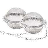 Fu Store 2pcs Stainless Steel Mesh Tea Ball 2.1 Inch Tea Strainers | Teas Infuser Strainer Filters for Teas Daily Essentials