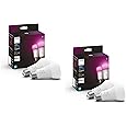 Philips Hue Smart 60W A19 LED Bulb - White and Color Ambiance Color-Changing Light - 4 Pack - 800LM - E26 - Indoor - Control with Hue App - Works with Alexa, Google Assistant and Apple Homekit