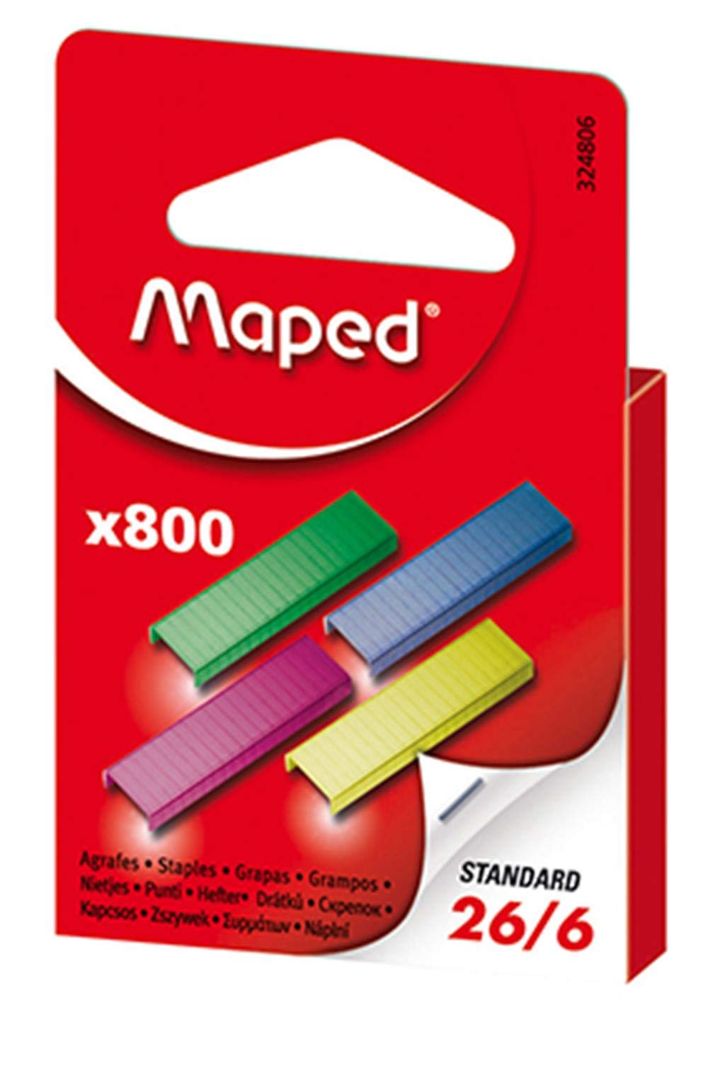Maped Coloured Staples - Size 26/6 (Pack of 800)